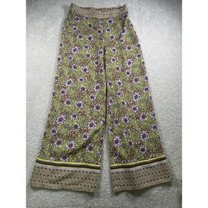 Cupcakes and Cashmere Pants Womens Small Floral Wide Leg Boho‎ Patterned Cropped